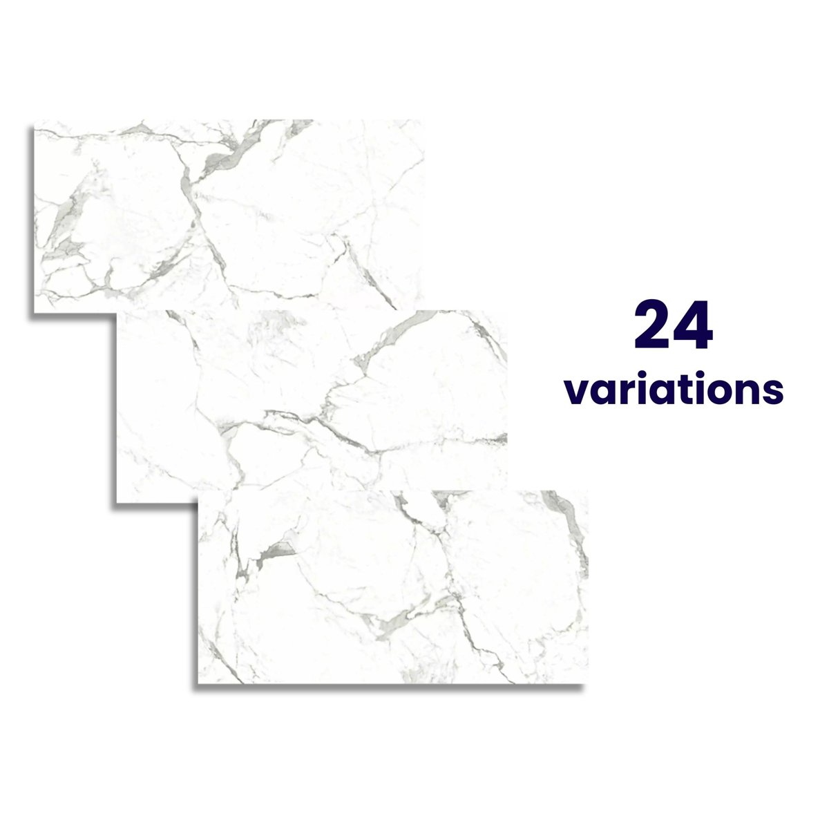 Versailles Carrara Marble Effect Polished 600x300 Tiles — detail view, buy tile UK