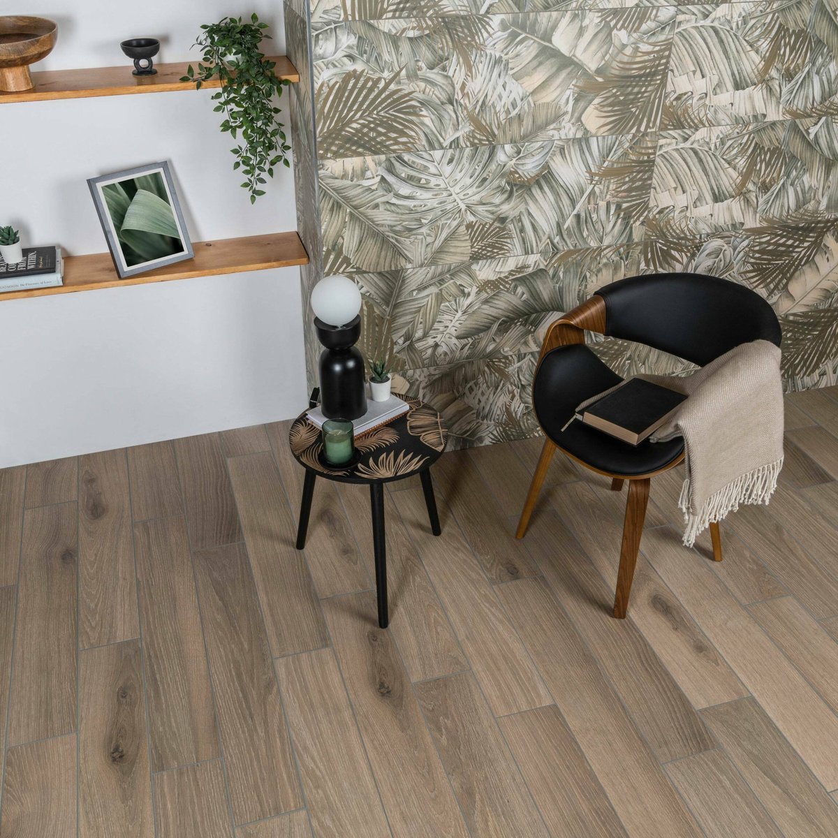 Civic Roble Wood Effect Tile 15x90 — detail view, buy floor tile UK