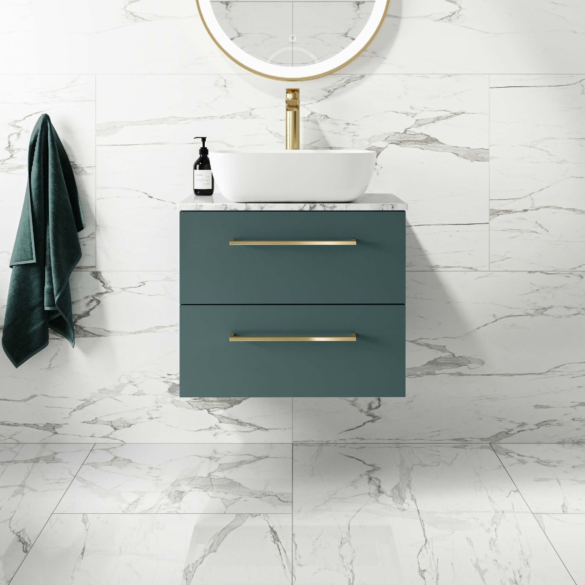 Versailles Carrara Marble Effect Polished 600x1200 Tiles — installed room setting, buy tile UK