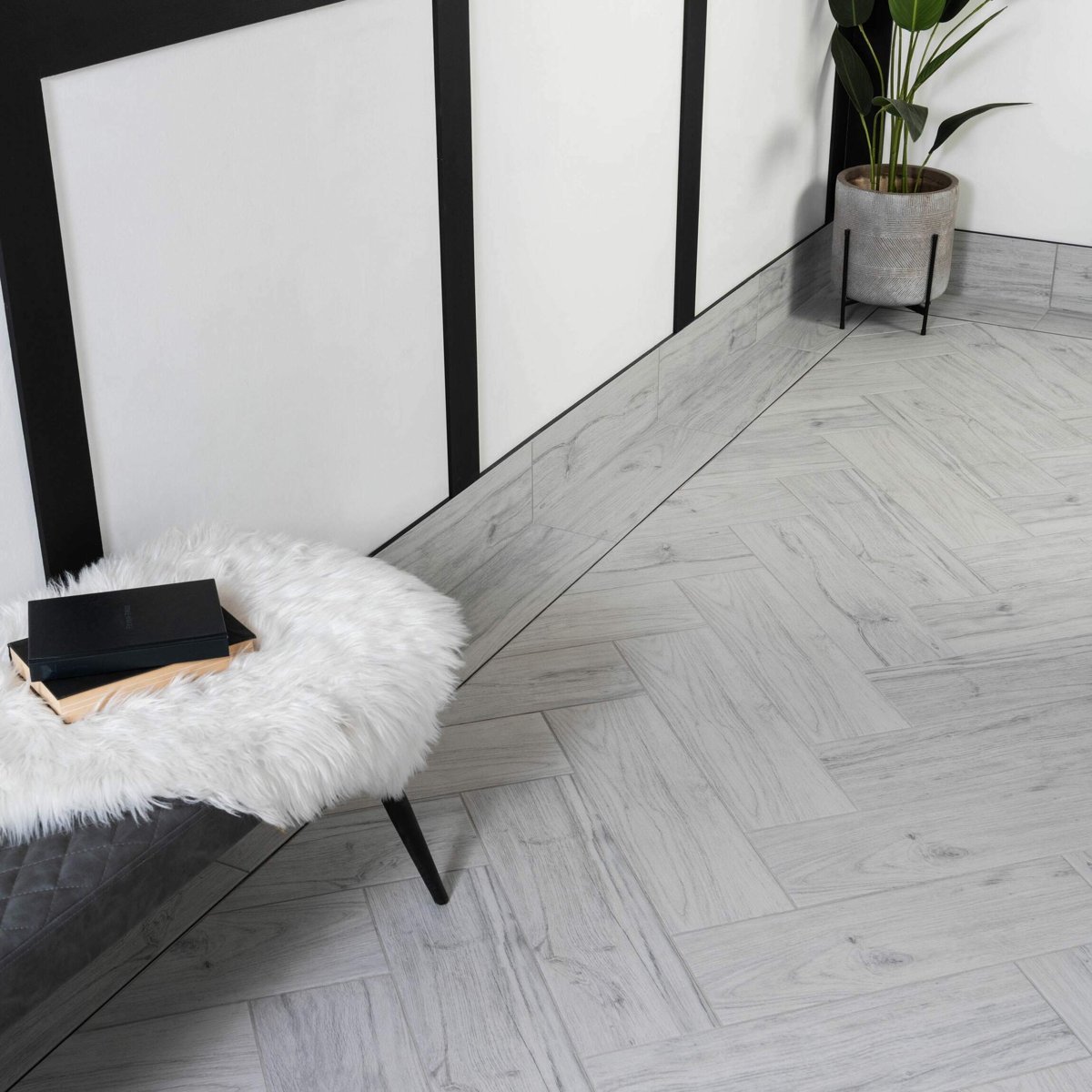 Star Wood Alpine Wood White Oak Wood Effect Tile — alternative angle, buy floor tile UK