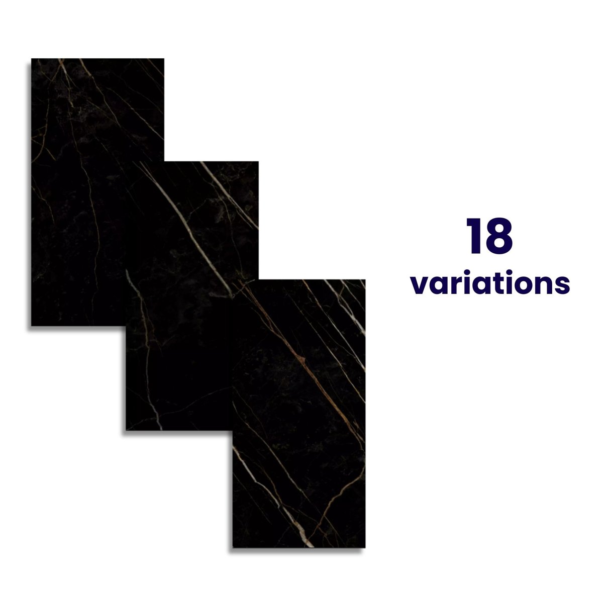 Kalahari Black Marble Effect 120x60 — detail view, buy floor tile UK