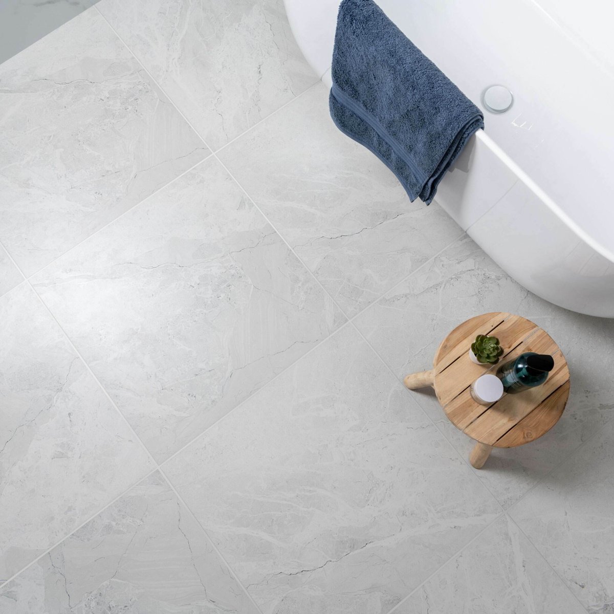 Makrana Breccia White Matt Wall and Floor Tiles — alternative angle, buy floor tile UK