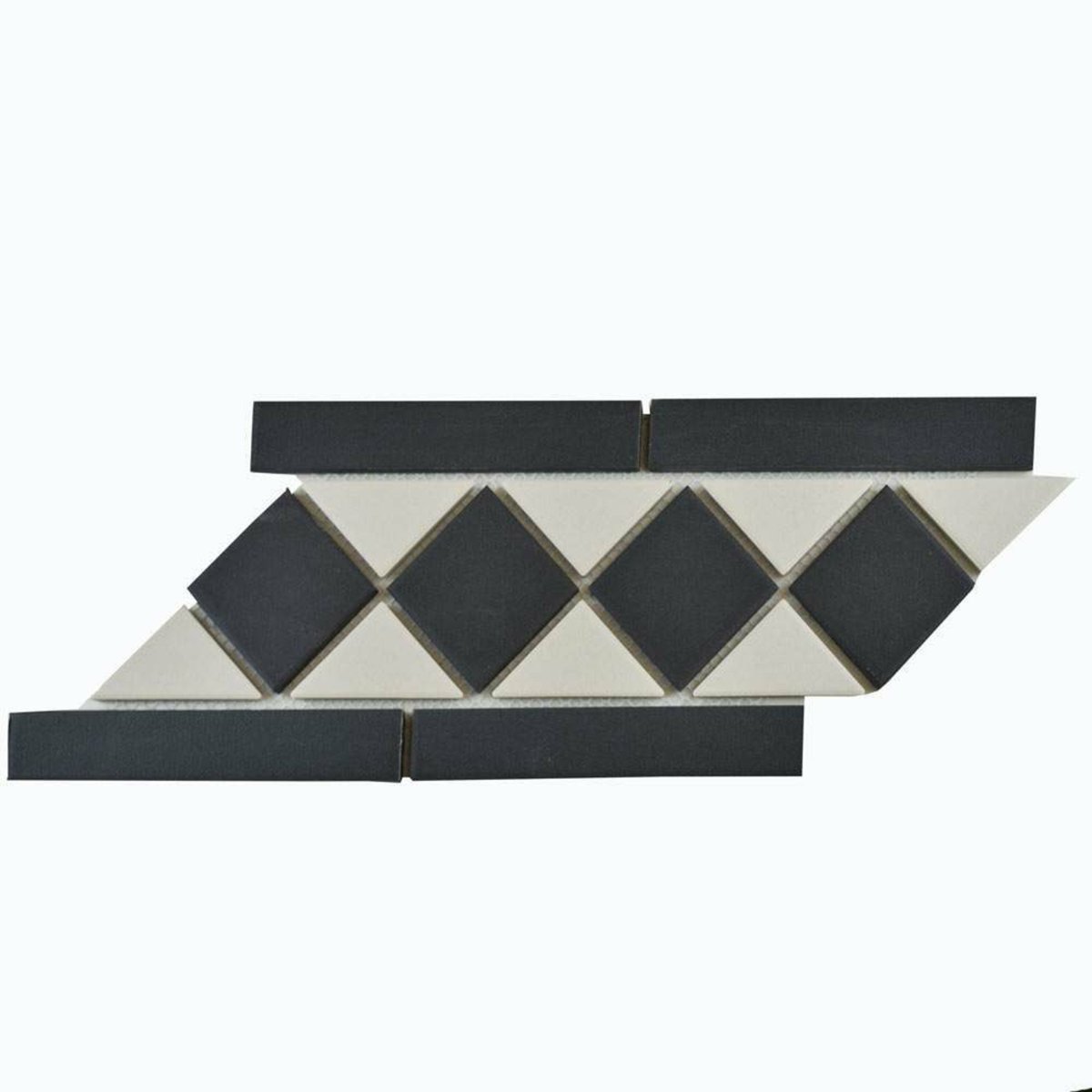 Victorian White & Black Border — close-up of the tile surface, buy tile UK
