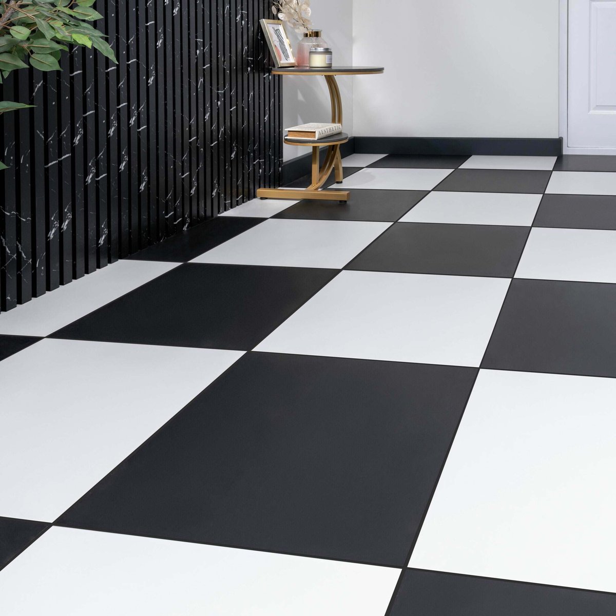 Klavier Black Matt 456x456 — close-up of the tile surface, buy floor tile UK