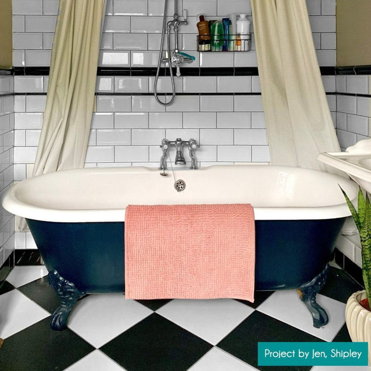Silk Black 333x333 — installed room setting, buy floor tile UK