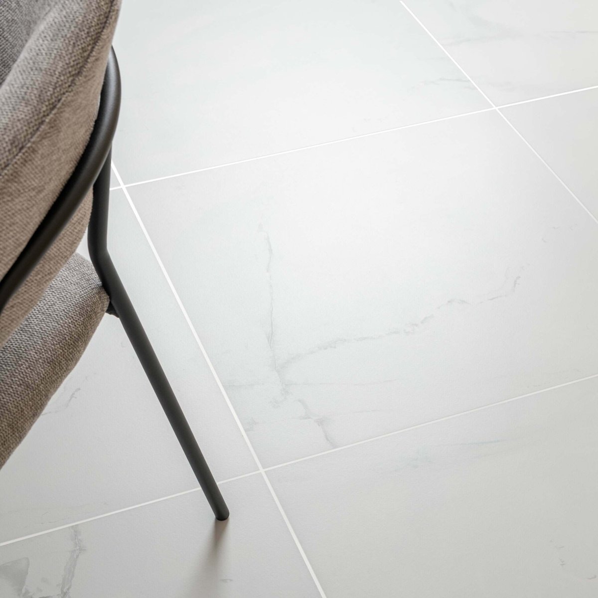 Makrana Vanilla Grey Matt Wall and Floor Tiles — detail view, buy floor tile UK