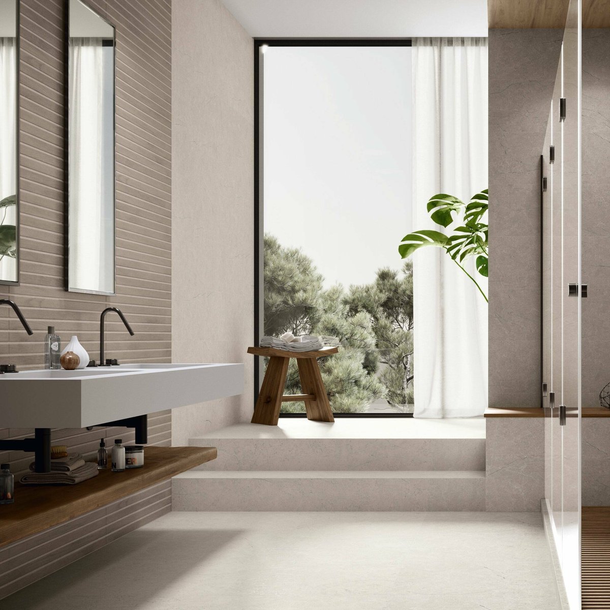 Tranquil Bamboo Vermont Earth Wood Effect Tiles 30x90 — detail view, buy tile UK